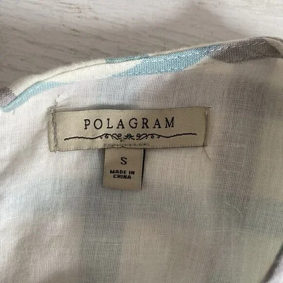 Polagram Anthropologie Blue Gray Checkered Dress Size Small Cottagecore - Picture 12 of 12